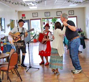 Dancing to the music